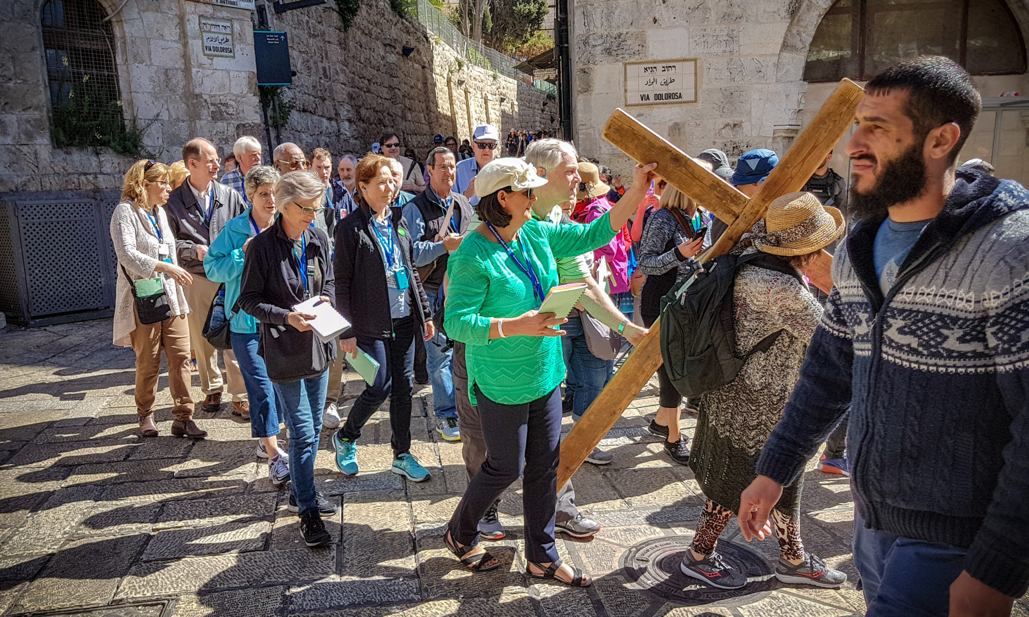 Israel Pilger auf dem Leidensweg Jesus in Jerusalem